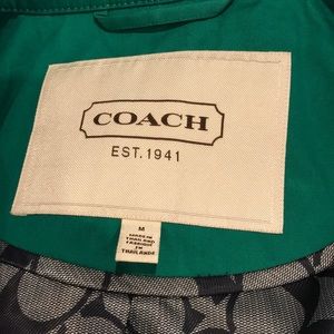 Coach green trench pea coat